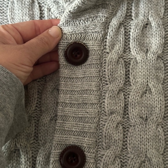 Men’s Divided H&M Light Gray Cable Knit Cardigan size Large - Picture 6 of 7